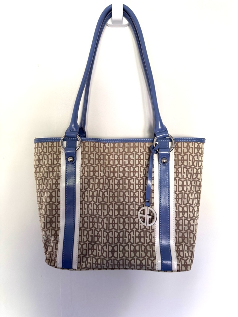 Giani Bernini Blue-Trim Canvas Tote Bag